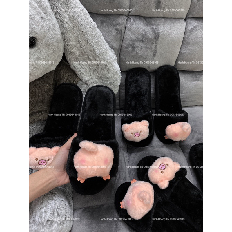 Dép lông gắn mông heo siuu cutte