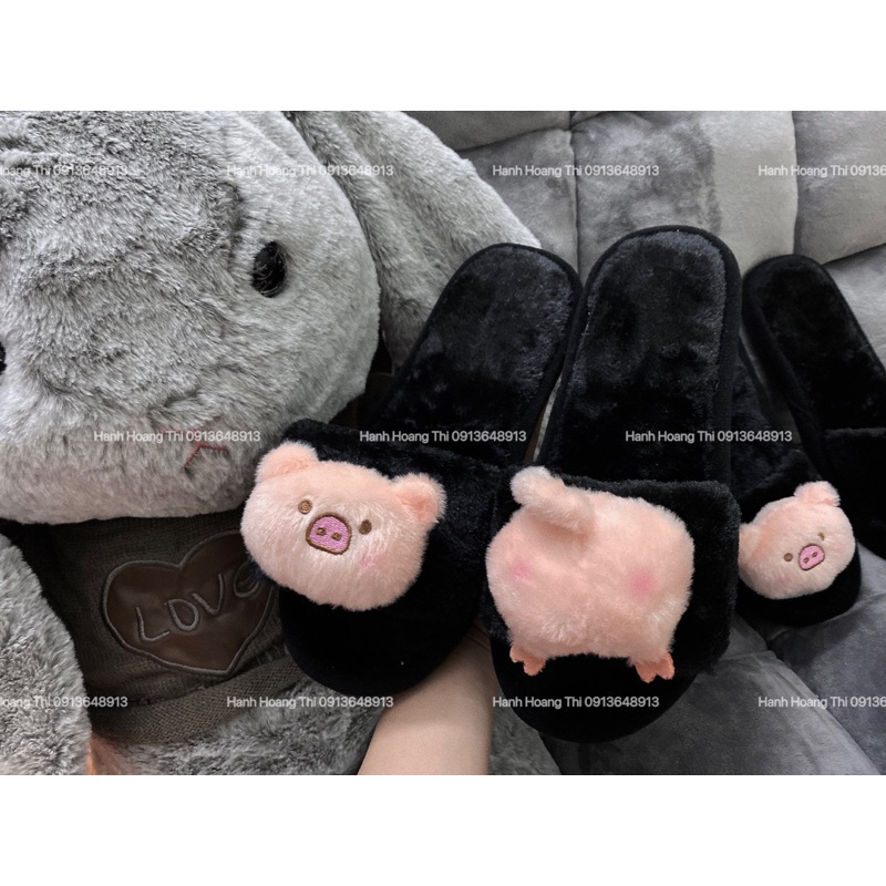 Dép lông gắn mông heo siuu cutte