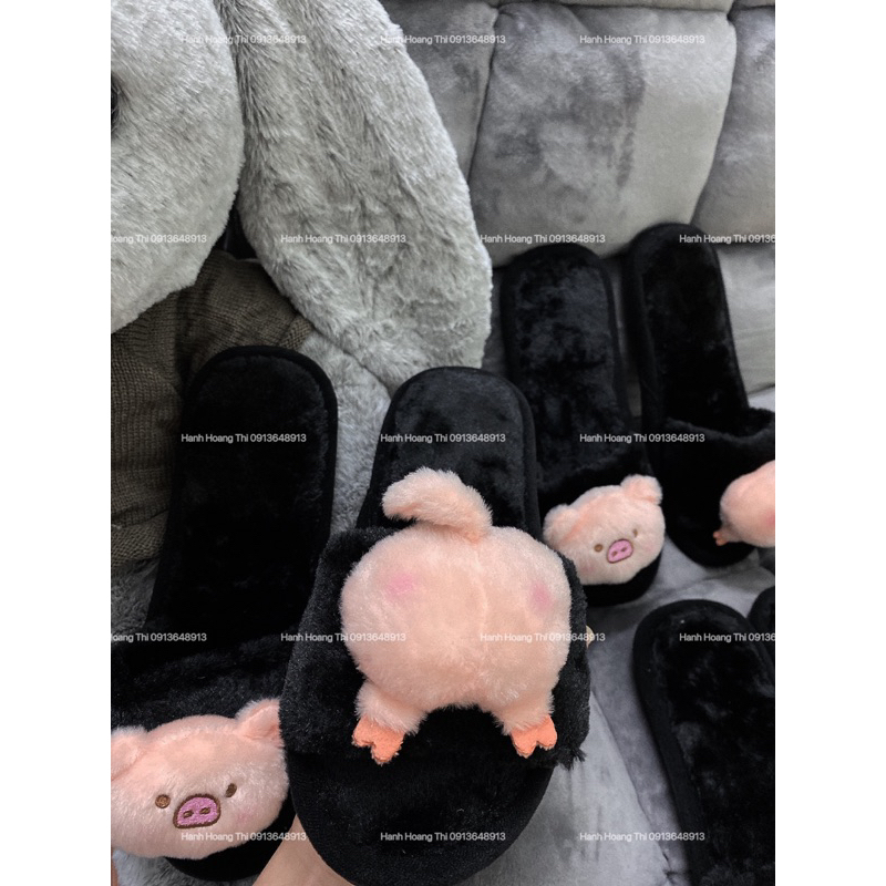 Dép lông gắn mông heo siuu cutte