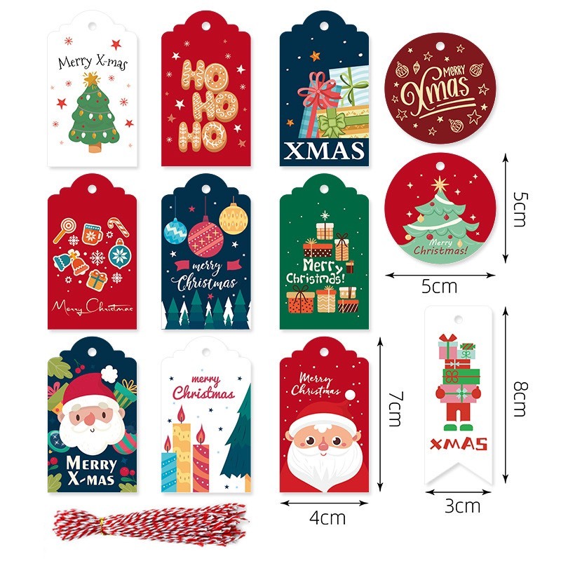 Set 48-50 Thiệp T11 Trang trí Cây Thông, Trang Trí Noel Giáng Sinh Phong cách hiện đại