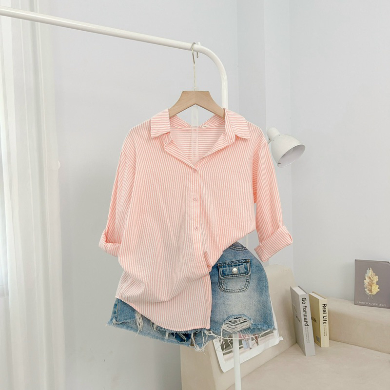 Áo Sơmi Nữ Unisex Dáng Rộng Phong Cách Hàn Quốc