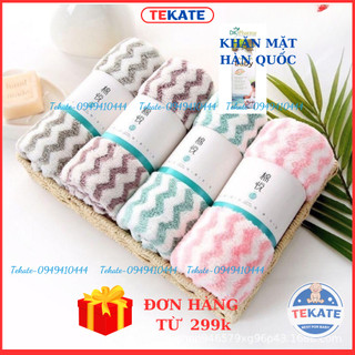 Khăn mặt, khăn lau mặt Hàn quốc lông cừu KT 50x35cm