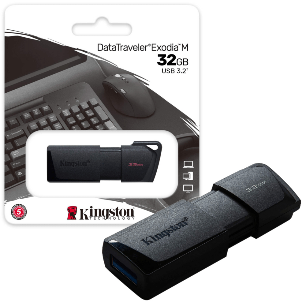 Usb Kingston 32GB DataTraveler Exodia M DTXM/32GB (Usb 3.2 GEN1), Màu Đen