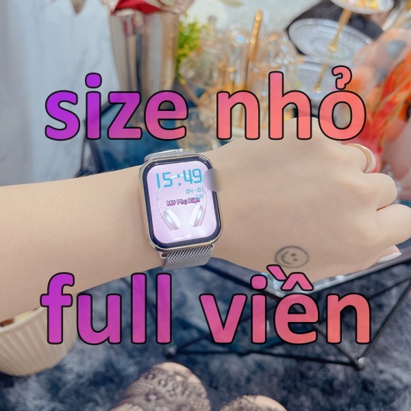 Đồng hồ thông minh mini - size nhỏ 40mm - màn hình AOD tràn viền - cài hình nền - cài mật khẩu