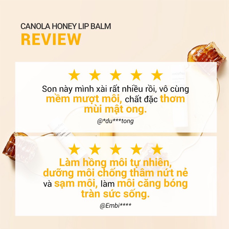 Son dưỡng môi mật ong hoa cải không màu Innisfree 3.5g