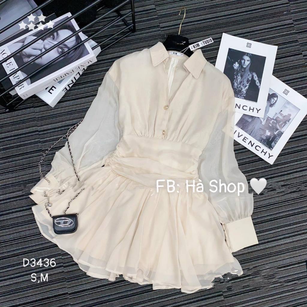 Set Áo Sơ Mi Kèm Chân Váy Xòe Công Chúa Thiết Kế MK887