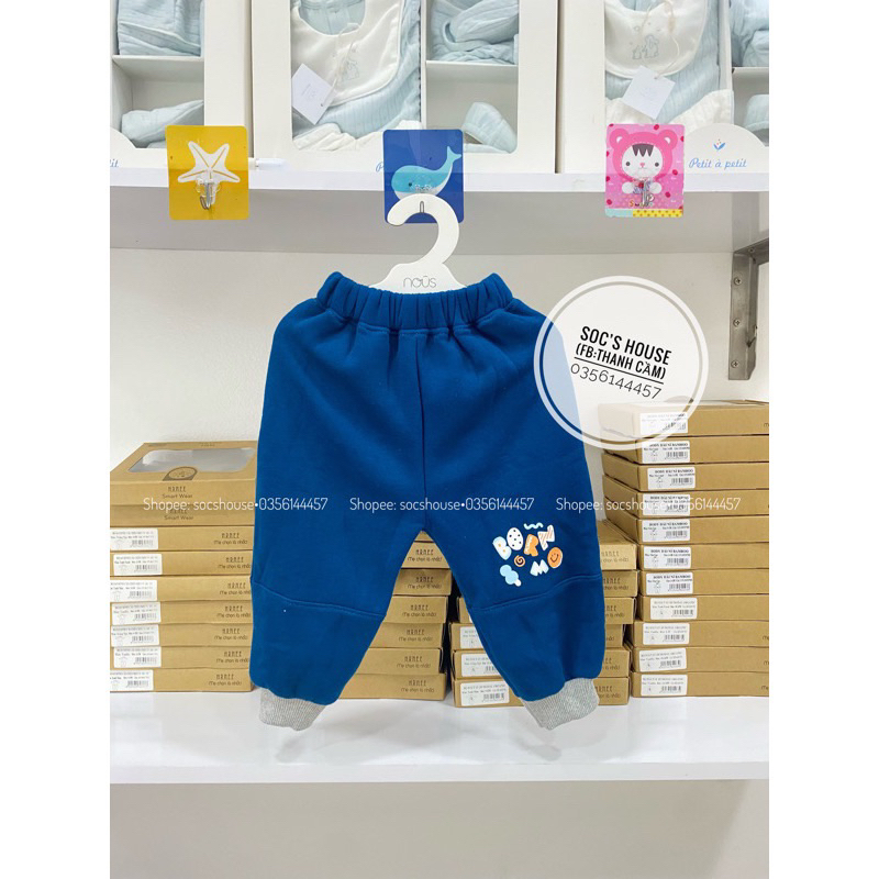 Quần dài Mompa nỉ lông cho bé trai bé gái