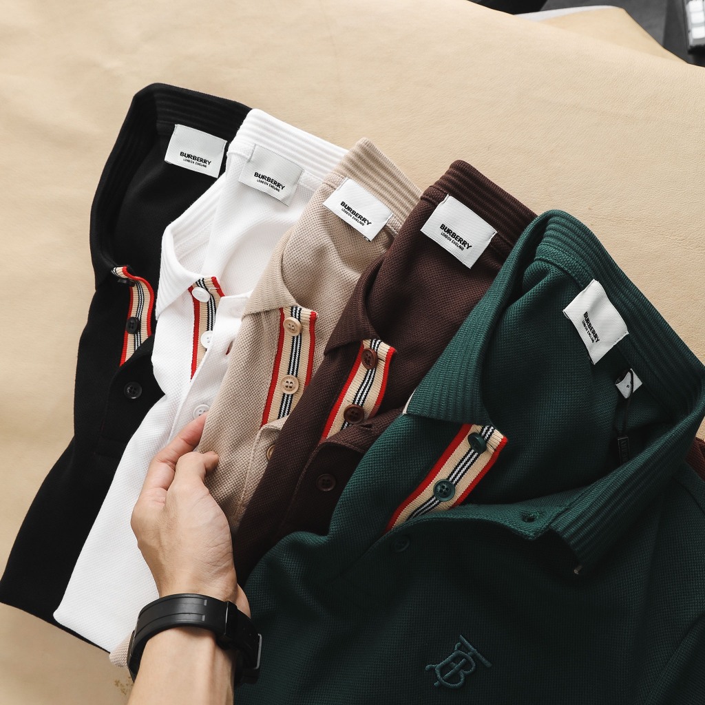 Áo thun có cổ polo tay ngắn BBR vải cotton gai pique cotton 100% co dãn nhẹ lên form tiệc tùng