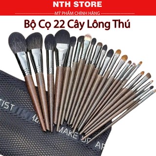  Bộ cọ 22 cây chuyên nghiệp lông thú lông mềm mịn + tặng kèm túi lưới 