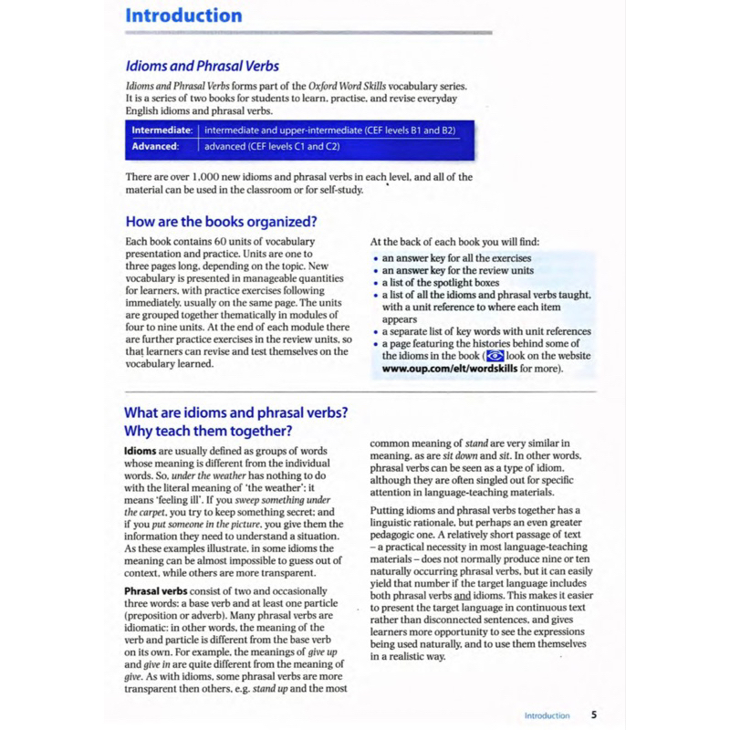 Oxford Word Skills Idioms and Phrasal Verbs – Intermediate - Advanced