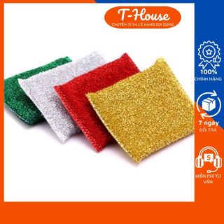 Sét 4 miếng rửa chén kim tuyến tạo bọt tiện lợi, Mút rửa chén