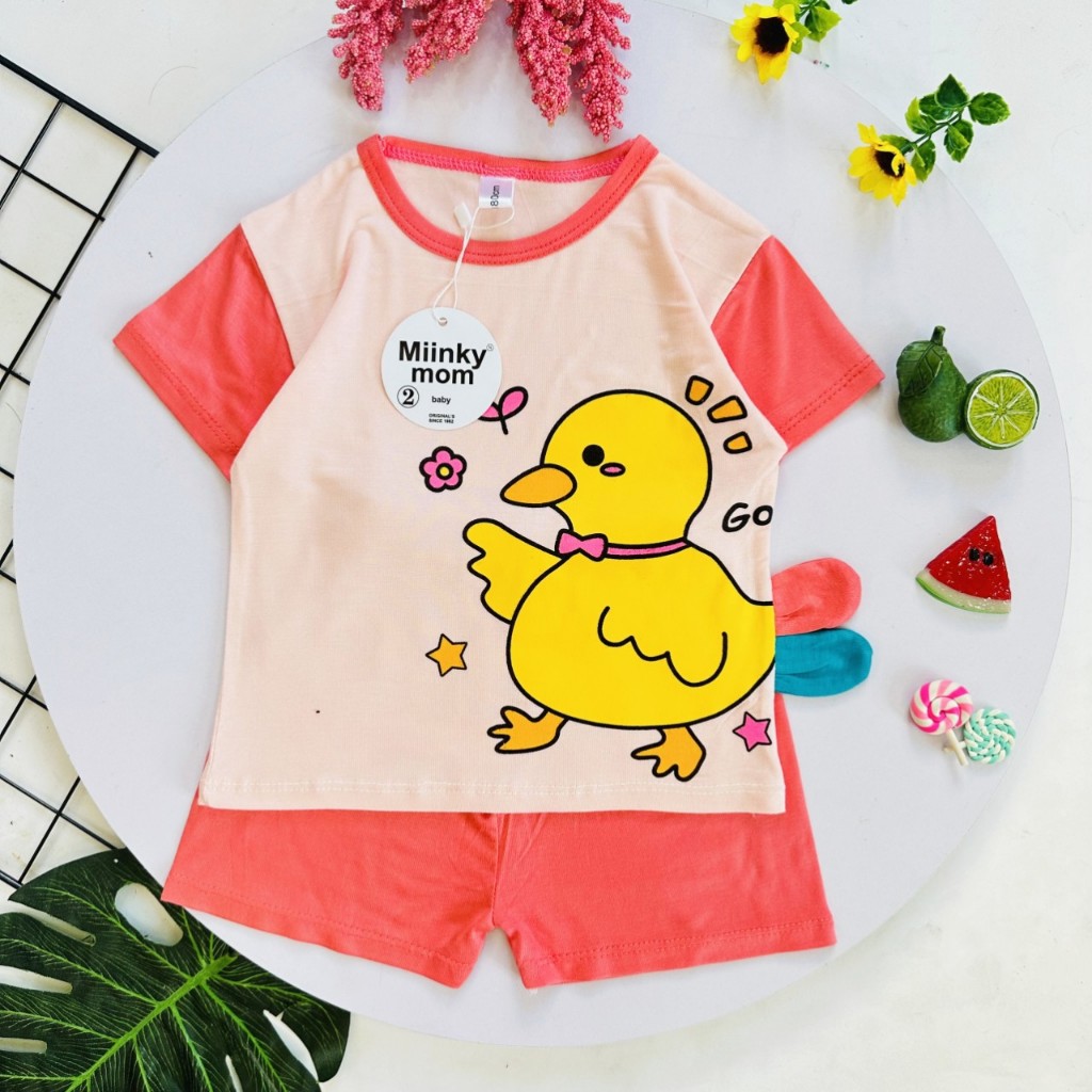 Bộ quần áo cộc tay thun lạnh, phối đuôi xinh xắn cho bé trai, bé gái BC62