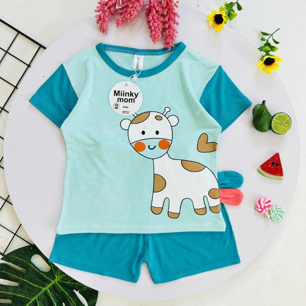 Bộ quần áo cộc tay thun lạnh, phối đuôi xinh xắn cho bé trai, bé gái BC62