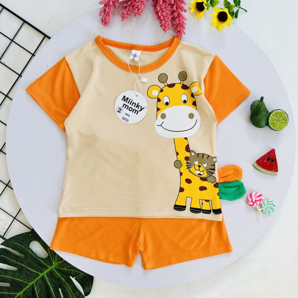 Bộ quần áo cộc tay thun lạnh, phối đuôi xinh xắn cho bé trai, bé gái BC62