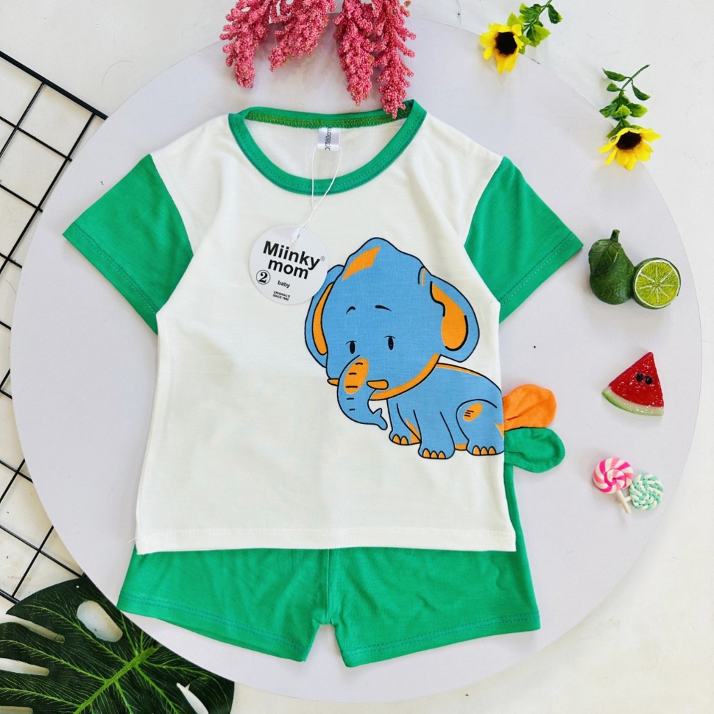 Bộ quần áo cộc tay thun lạnh, phối đuôi xinh xắn cho bé trai, bé gái BC62