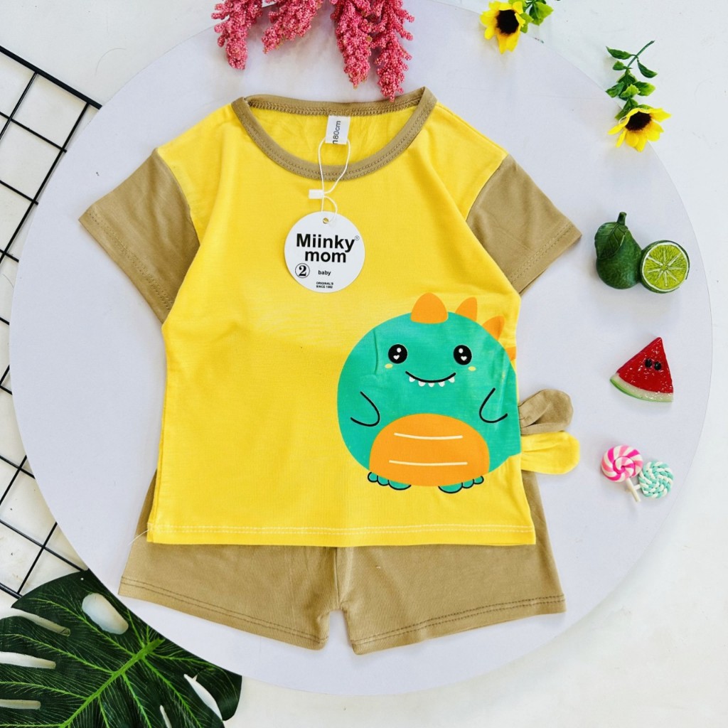 Bộ quần áo cộc tay thun lạnh, phối đuôi xinh xắn cho bé trai, bé gái BC62