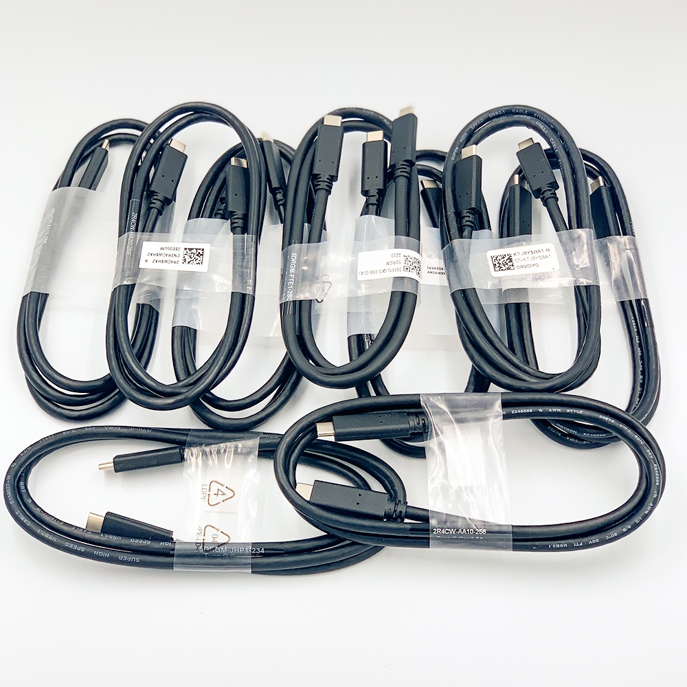 Cáp Type C hai đầu bóc màn DELL 4k dài 1M, truyền hình ảnh 4K60hz và sạc 100W USB 3.1 GEN2 10gbps