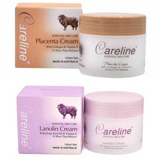 Kem dưỡng Careline Lanolin Cream mỡ cừu ,Careline Placenta Cream nhau thai cừu 100ml; kem cừu tím cam/tím Úc