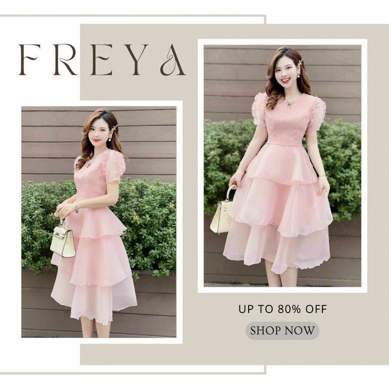 🛍Đầm váy nữ 🛍Đầm hồng tay ngắn,đầm voan hồng 3 tầng công chúa,váy 3 tầng kèm phụ kiện dáng midi xinh xắn,đi tiệc đẹp lắm