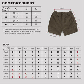 Quần ngắn COMFORT SHORT / Dark Moss Green