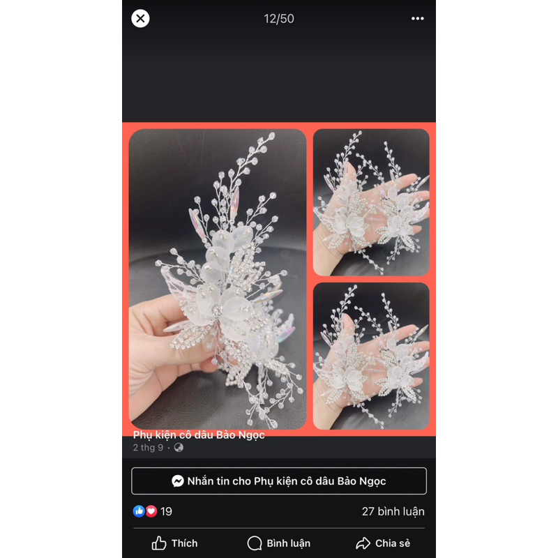 Bộ cài tóc cô dâu