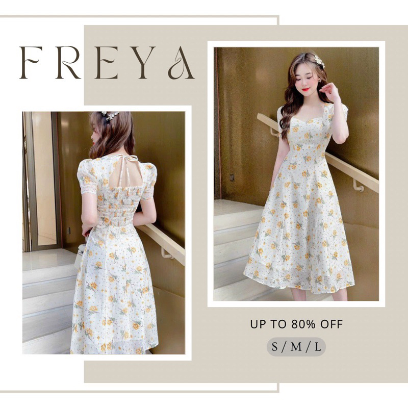🛍Đầm váy nữ 🛍Đầm nhún ngực dập ly thân sau,Váy tay ngắn dáng xoè midi,Váy voan tơ lụa hoa nhí đi chơi đi tiệc đều đẹp