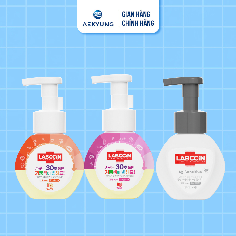 Túi nước rửa tay Hàn Quốc tạo bọt thay thế LABCCiN V3 giúp sạch khuẩn, chiết xuất từ thiên nhiên an toàn cho da 200ml