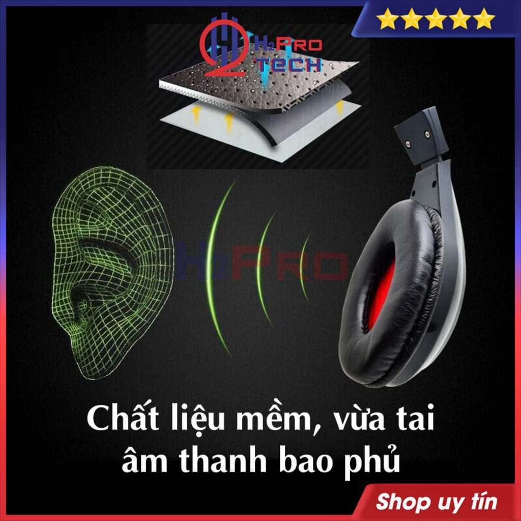 Tai Nghe Chụp Gaming JT-813 Chống Ồn, Bass Hay , Tai Nghe Chụp Tai Có Dây Dài 2.1M - H2Pro Tech