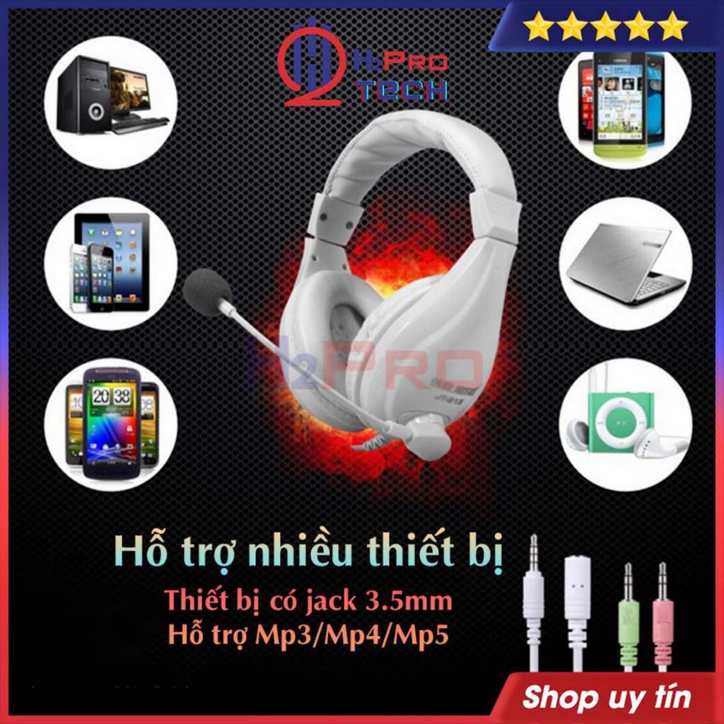 Tai Nghe Chụp Gaming JT-813 Chống Ồn, Bass Hay , Tai Nghe Chụp Tai Có Dây Dài 2.1M - H2Pro Tech