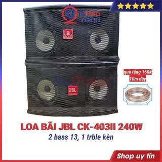 Đôi Loa Trợ Lời JBL CK-403II Bãi Zin - Bass Kép 12Cm - 240W, 2 Loa Lời Karaoke Gia Đình Cao Cấp, Quà 10M Dây-H2Pro Tech