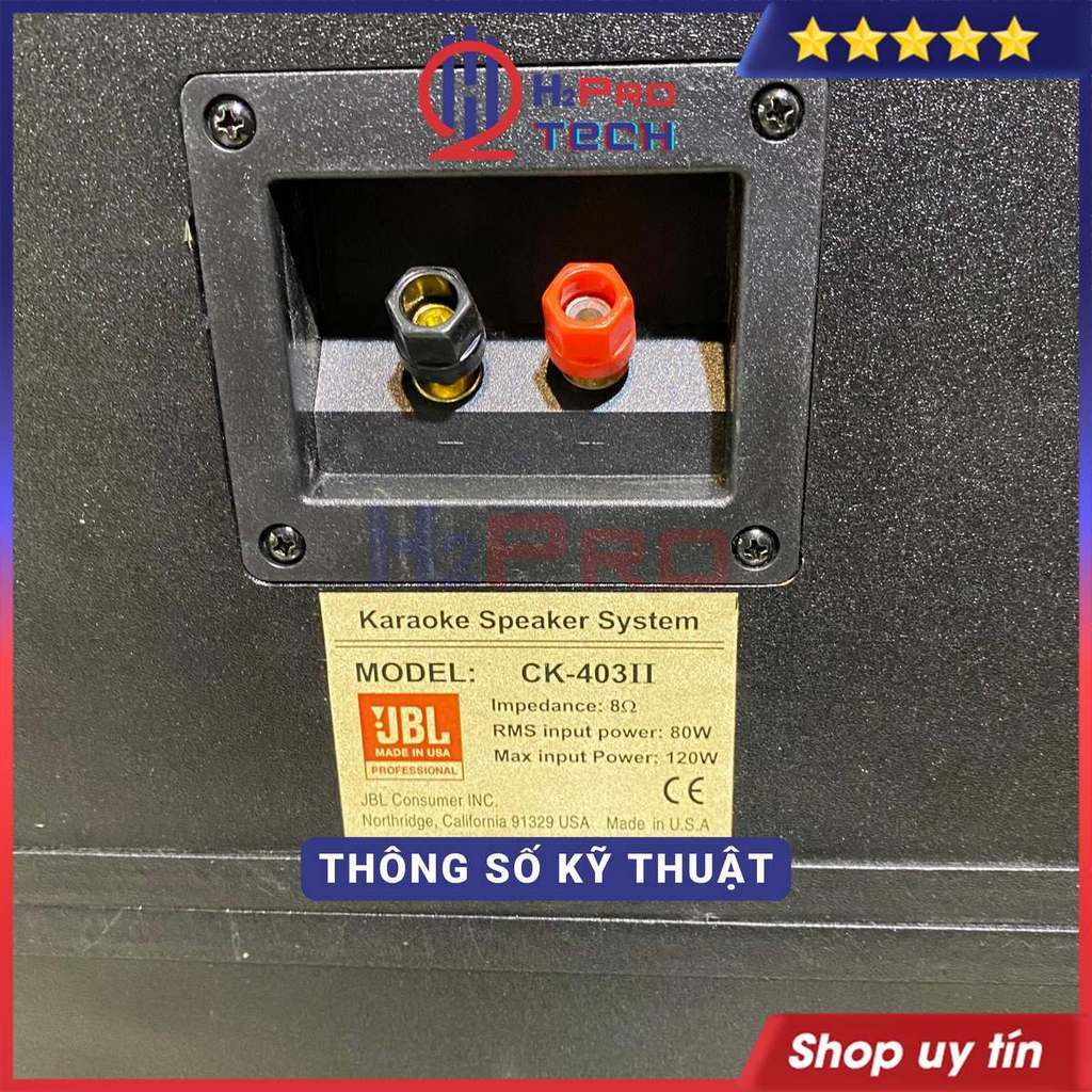 Đôi Loa Trợ Lời JBL CK-403II Bãi Zin - Bass Kép 12Cm - 240W, 2 Loa Lời Karaoke Gia Đình Cao Cấp, Quà 10M Dây-H2Pro Tech