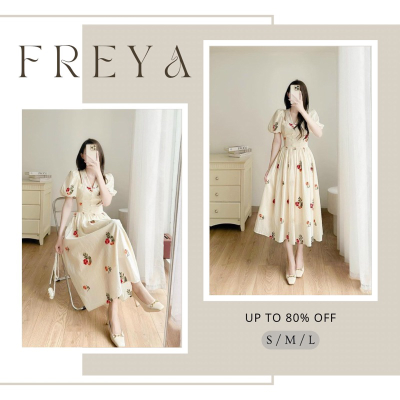🛍Đầm váy nữ 🛍Đầm hoa nhí tay ngắn,váy hoa dáng dài midi,vải lụa hoa nhí đi chơi đi tiệc đẹp,màu nude tôn da tôn dáng