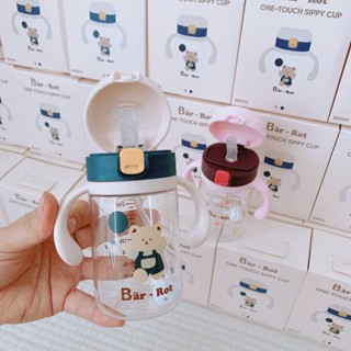 [về mẫu 2024] Bình nước nắp bật Bar Rot one touch kèm quả tạ cho bé đi học