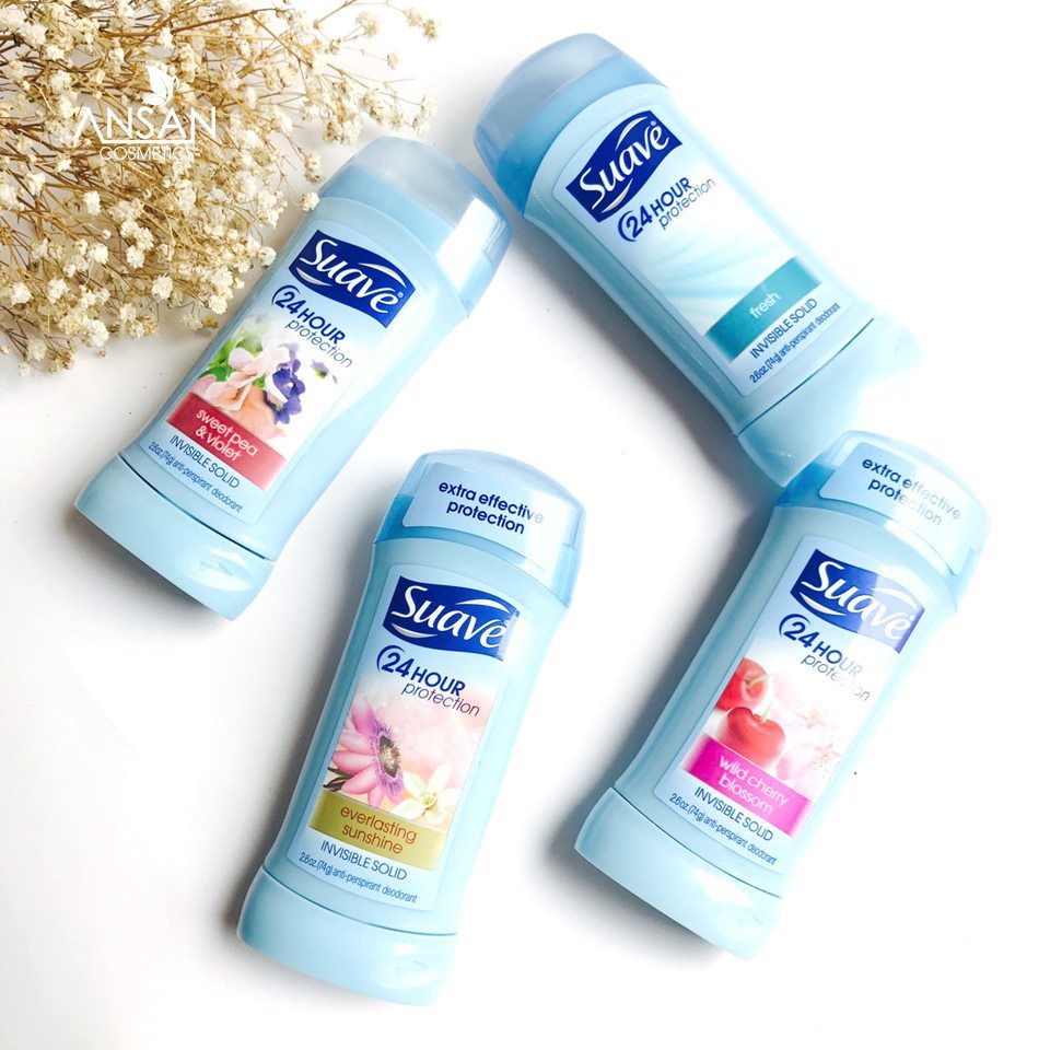 Lăn Sáp Khử Mùi Suave 24h Protection Invisible Solid 74g - Mỹ