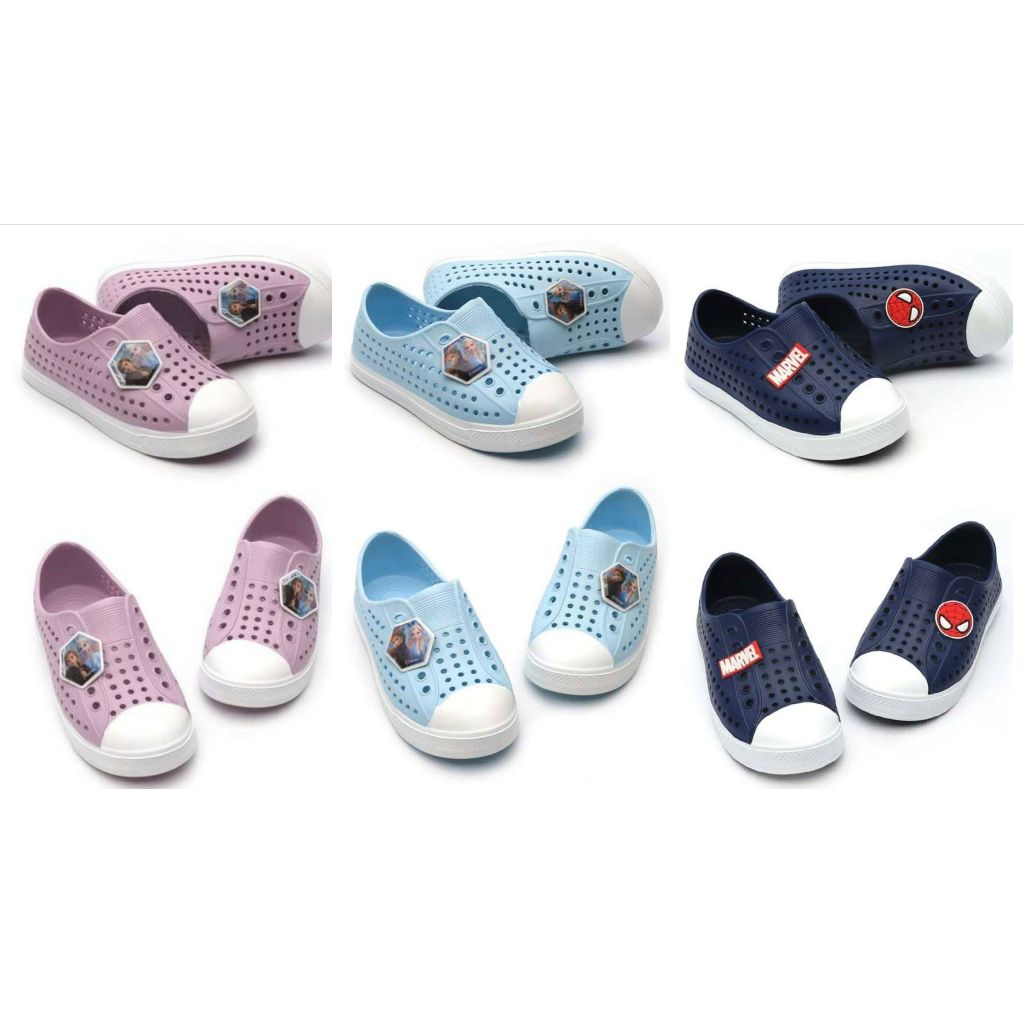 Giày trainer nhựa đục lỗ siêu nhẹ Elsa Spiderman_hàng chính hãng Hàn Quốc