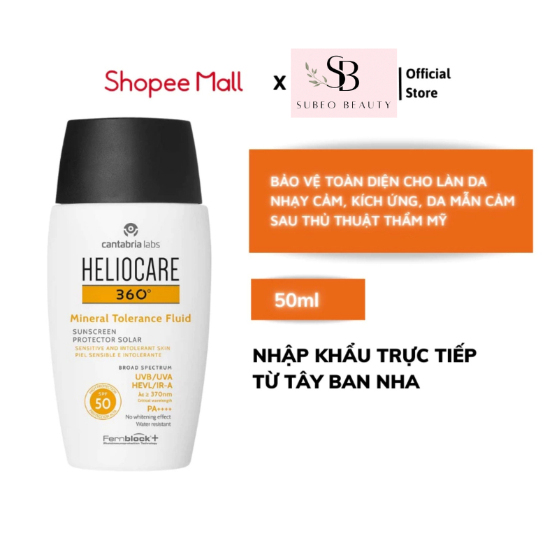 Kem Chống Nắng Heliocare 360 Water Gel Spf 50+ ,Pigment Solution Fluid ,Mineral Tolerence Fluid (50ml) / Subeo Beauty