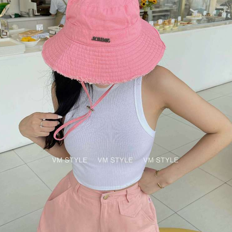 Áo thun 3 lỗ VMSTYLE croptop đi biển gân tăm co dãn trơn nhiều màu thời trang mùa hè 20479 - ATU00190