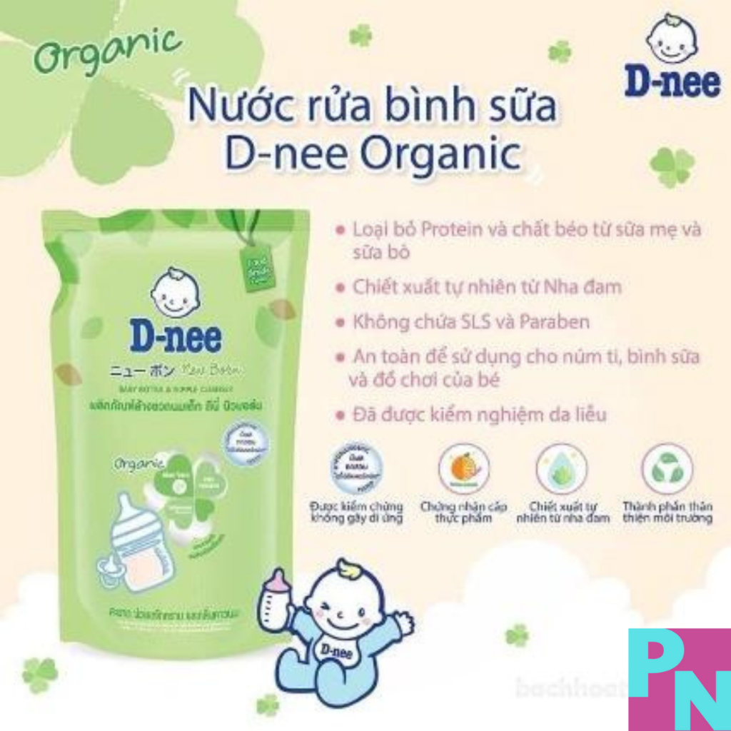 Nước rửa bình sữa cho bé nước rửa bình sữa Dnee nước súc bình sữa Dnee chai 600ml bịch 550ml xuất xứ Thái Lan