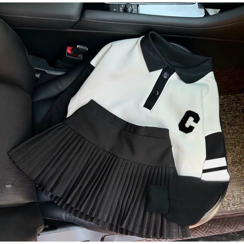 Váy bé gái, váy thu đông áo da cá chữ C phối chân váy dập ly cho bé 10-32kg