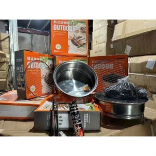 Bếp Nướng Than Âm Bàn [ gồm 2 Vỉ Nướng: Vỉ Lưới Inox Và Vỉ Gang ]