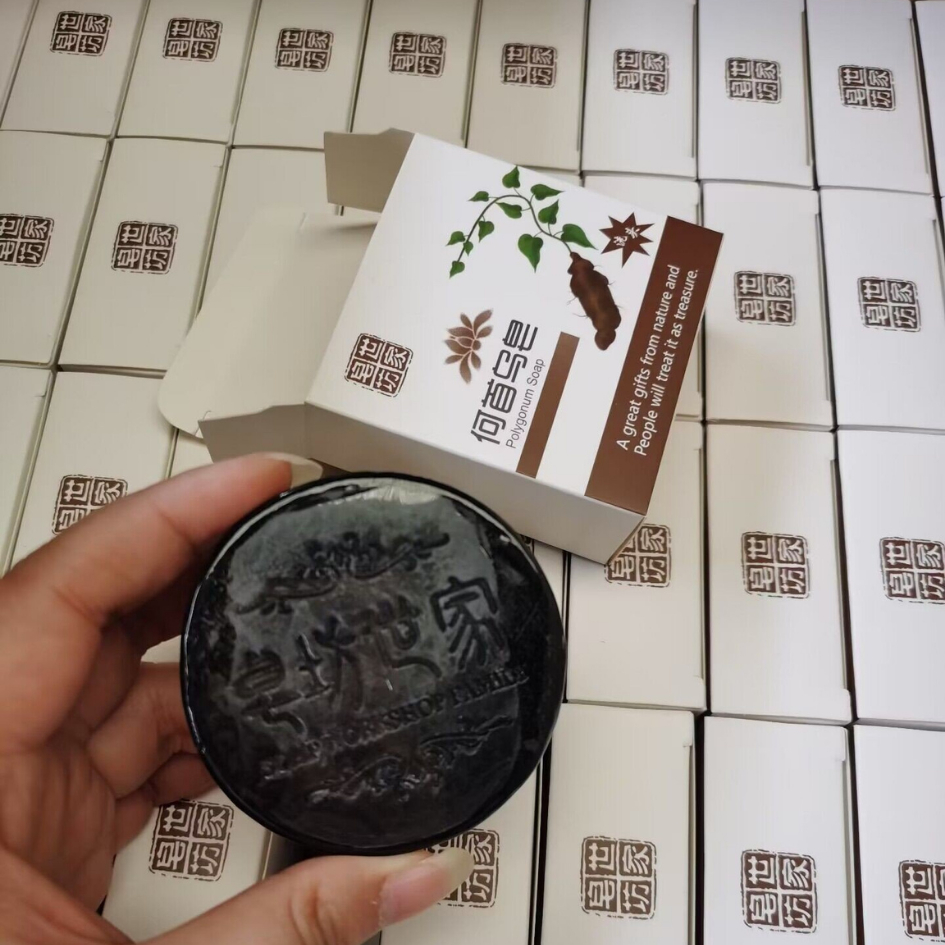 Xà Phòng Gội Đầu Kích Thích Mọc Tóc Hà Thủ Ô  Xà Bông Gội Đầu Hà Thủ Ô Chính Hãng Giúp Tóc Đen Mượt, Vào Nếp