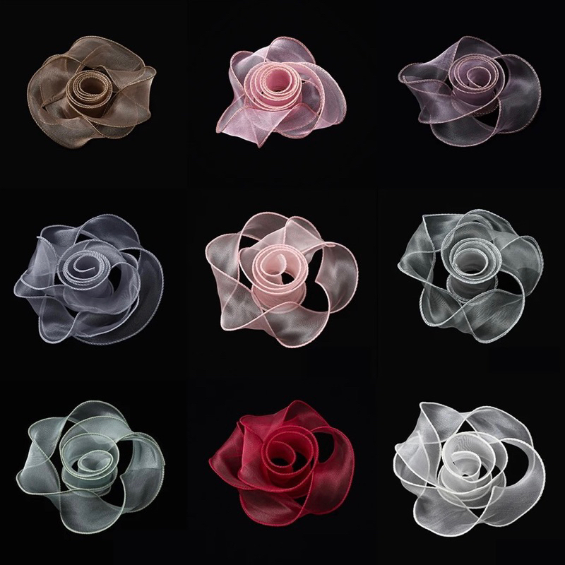 Dây ruy băng voan viền sóng trang trí hộp bánh sinh nhật 4cm x 9m