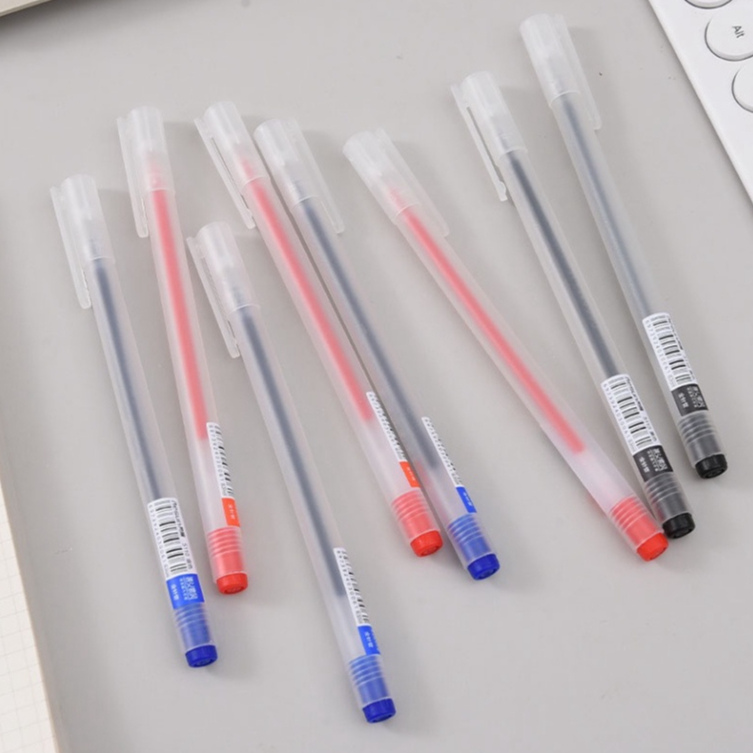 Bút mực gel màu đen ngòi kim 0.5mm ba màu