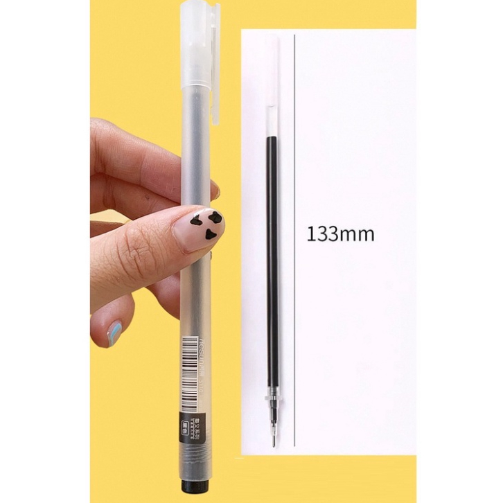 Bút mực gel màu đen ngòi kim 0.5mm ba màu