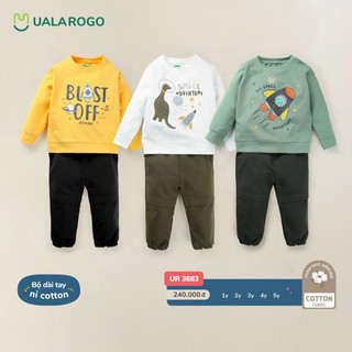 Bộ nỉ dài tay cotton Ualarogo cho bé đủ size