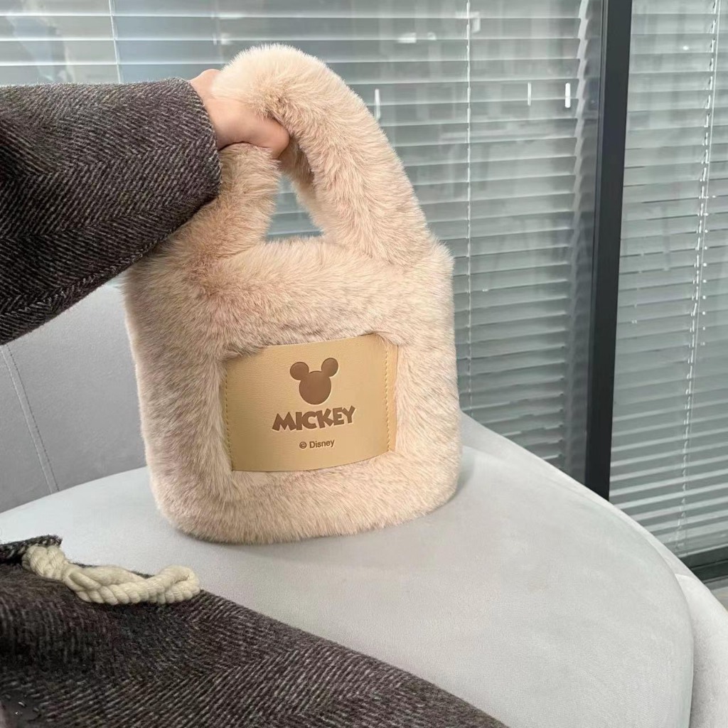 Disney túi xách da hình chuột mickey nhồi bông đáng yêu thời trang thu đông_N09