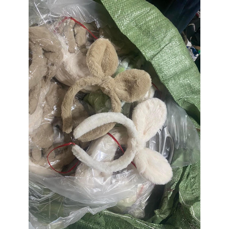 Bờm tóc cài tóc tai gấu hình nơ  bông mịn cute dễ thương dành cho nữ