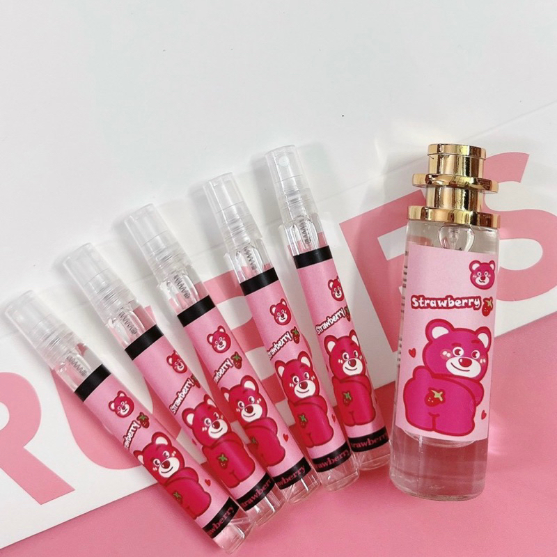 Nước hoa xịt thơm gấu dâu chiết 10ml mùi dâu tây mùi trái cây