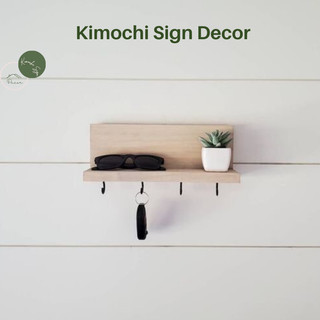Kệ decor, kệ để đồ đa năng bằng gỗ tự nhiên Kimochi Sign. Tặng kèm vít + tắc kê