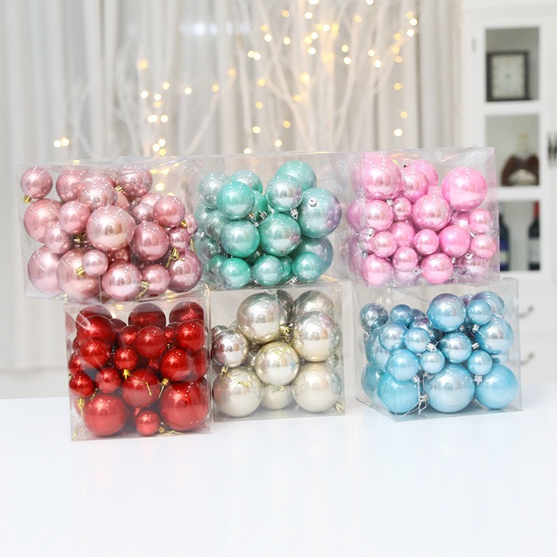 Set 59 Quả Châu Bóng E30 Nhiều Size Trang Trí Noel, Trang Trí Cây Thông Giáng Sinh